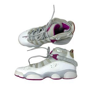NIke Jordan Air 6 rings sneakers 7 youth GS Platinum Fuchsia Basketball shoes